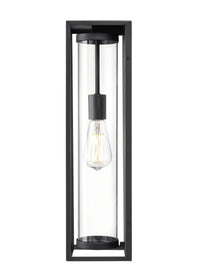 20-inch Caleb Textured Black 1-Light Outdoor Wall Sconce