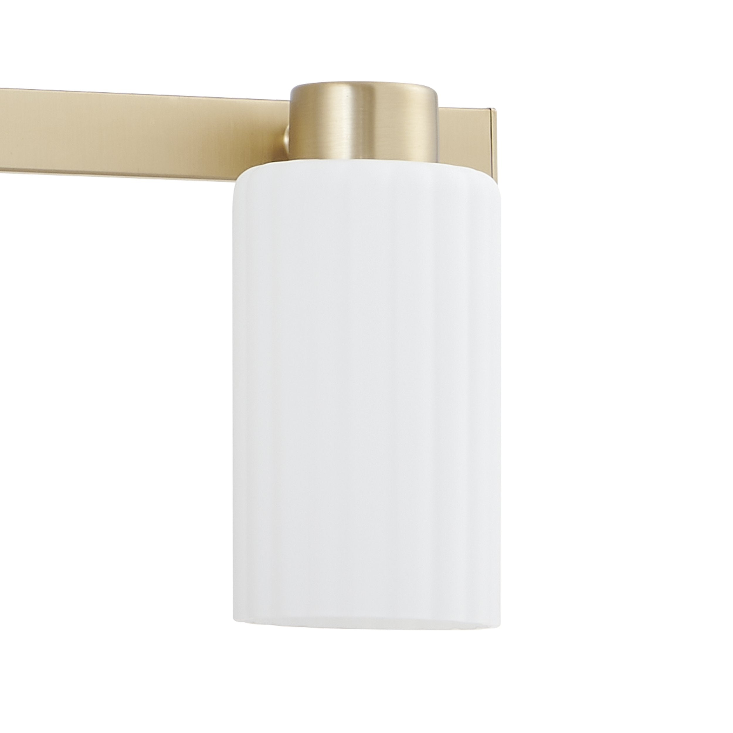 Bedminster 24-inch 3-light Champagne Gold Vanity Light with Etched Opal Ribbed Glass Shades