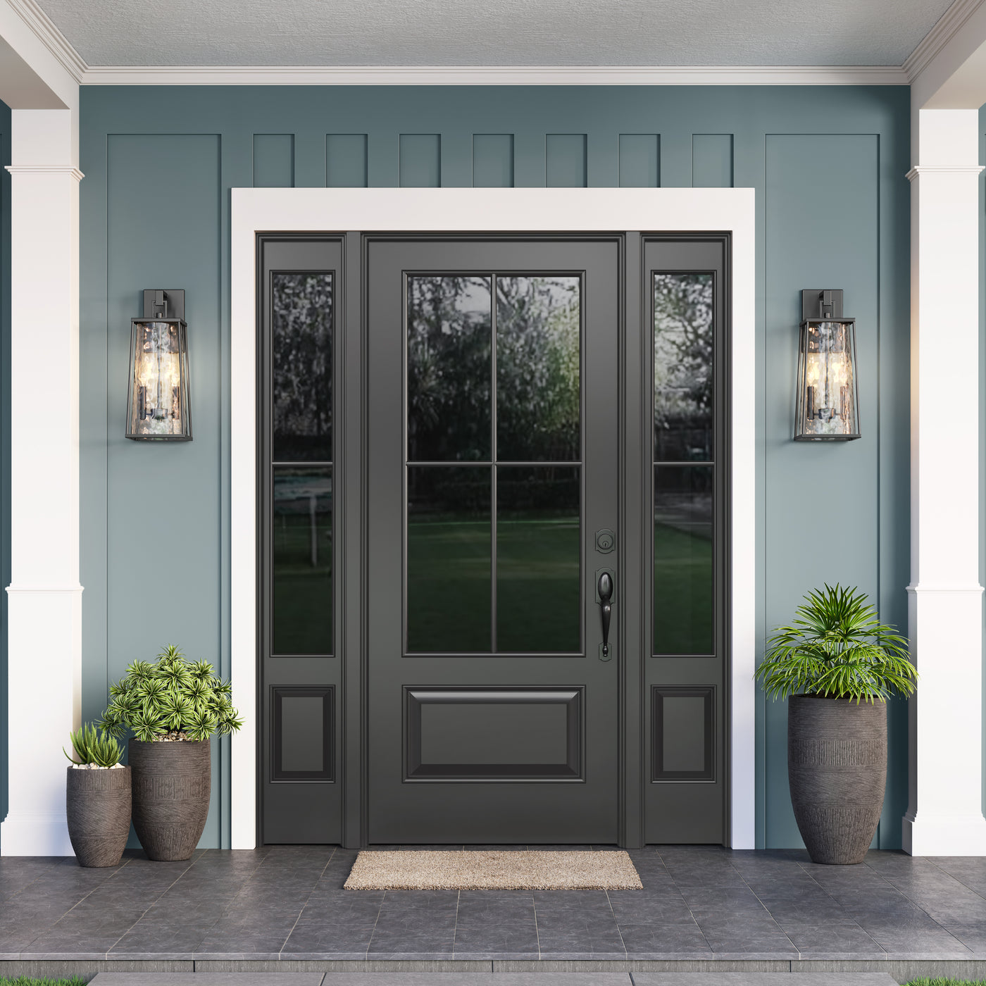 9'' Dutton Powder Coated Black 2 Light Wall Sconce