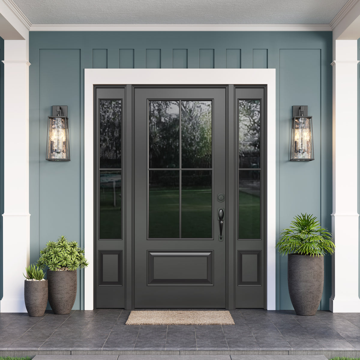 9'' Dutton Powder Coated Black 2 Light Wall Sconce