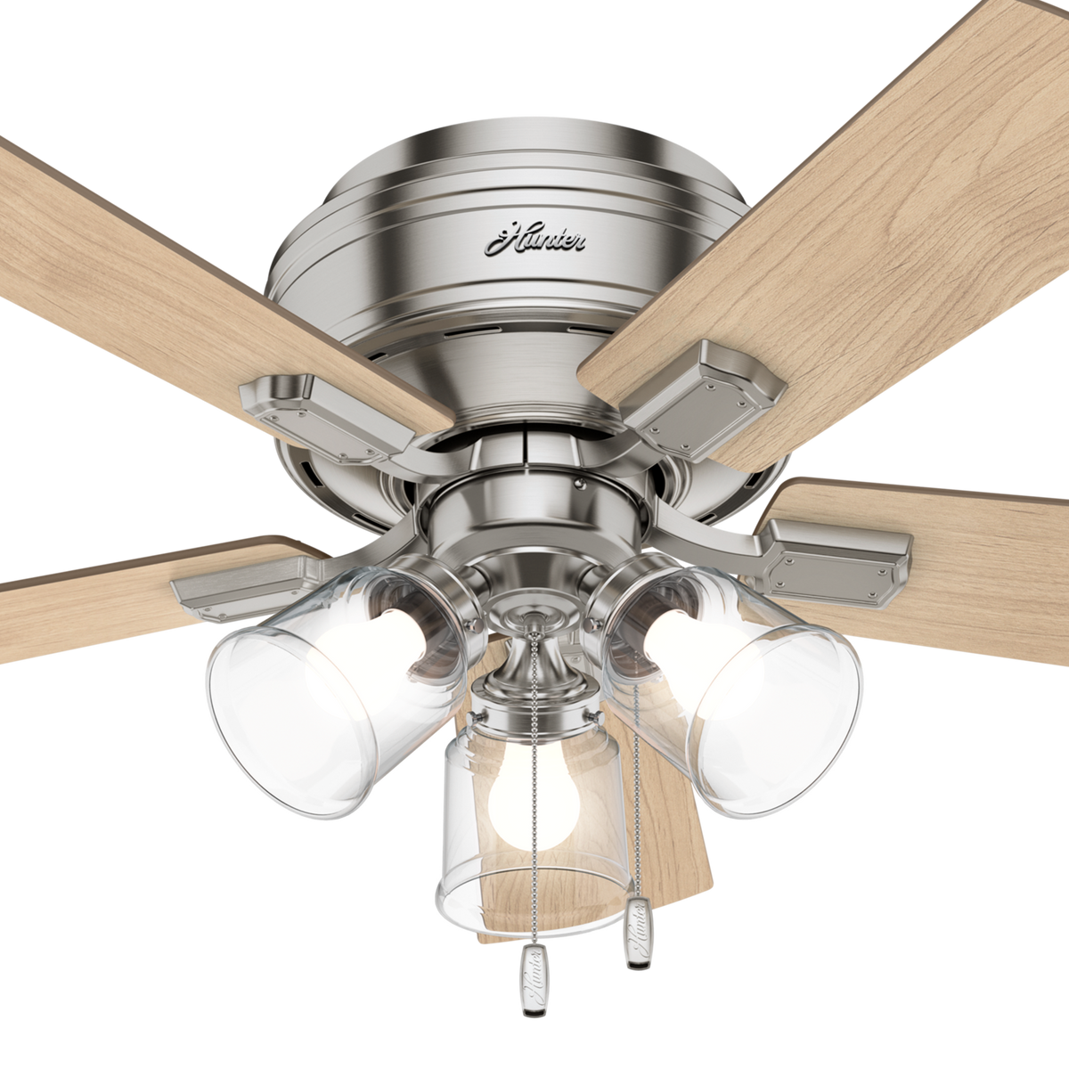 42 inch Crestfield Brushed Nickel Low Profile Ceiling Fan with LED Light Kit and Pull Chain