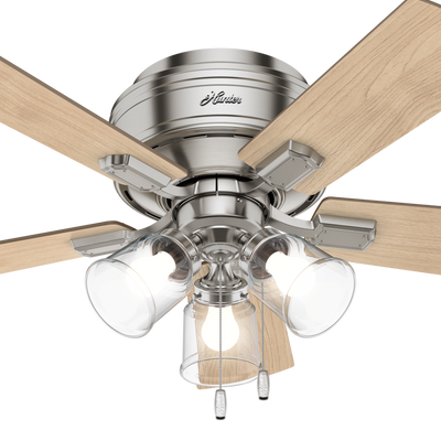 42 inch Crestfield Brushed Nickel Low Profile Ceiling Fan with LED Light Kit and Pull Chain