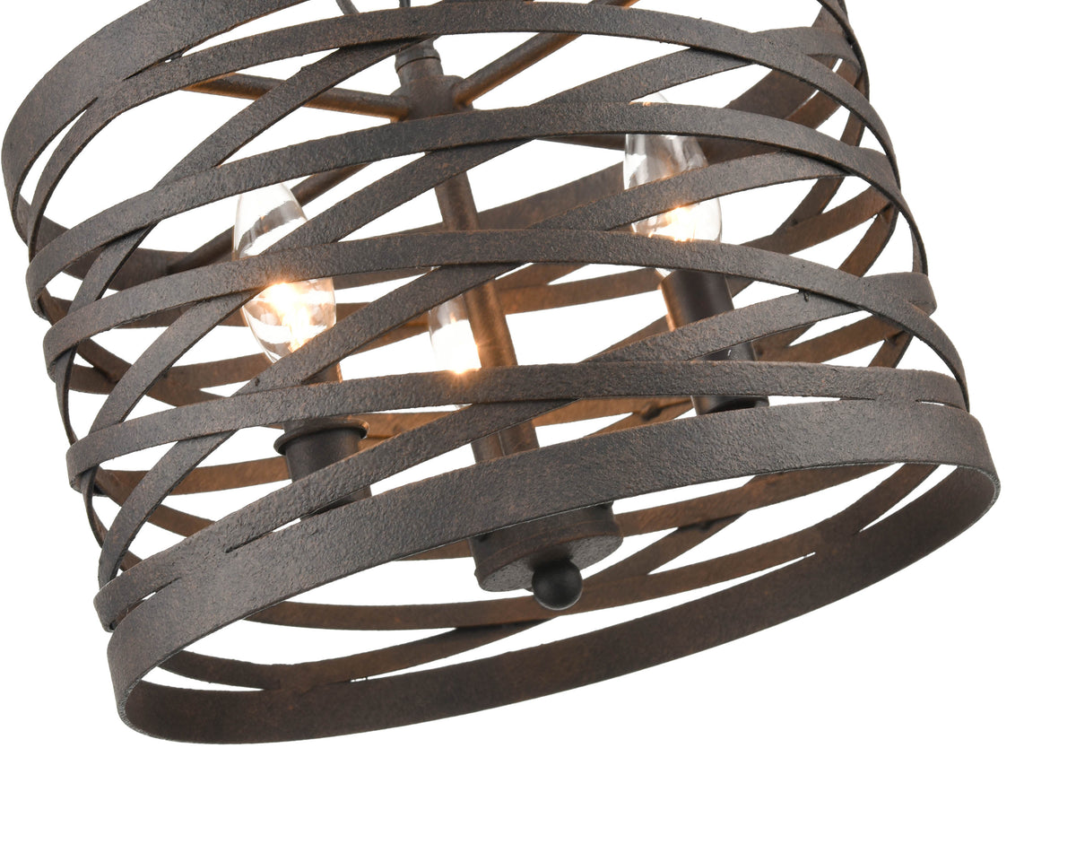 13.5'' None Weathered Iron 3 Light Pendant