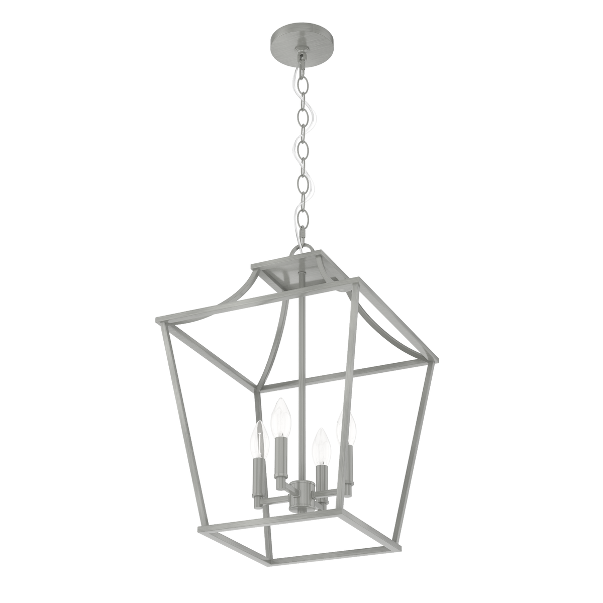 Laurel Ridge 15-inch 4-light Brushed Nickel Lantern Pendant