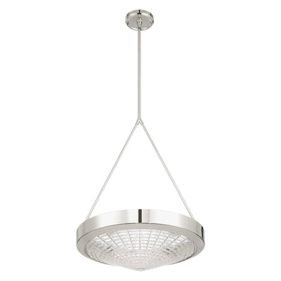 Agate 20-inch 4-light Polished Nickel Pendant Light with Clear Holophane Glass Shade