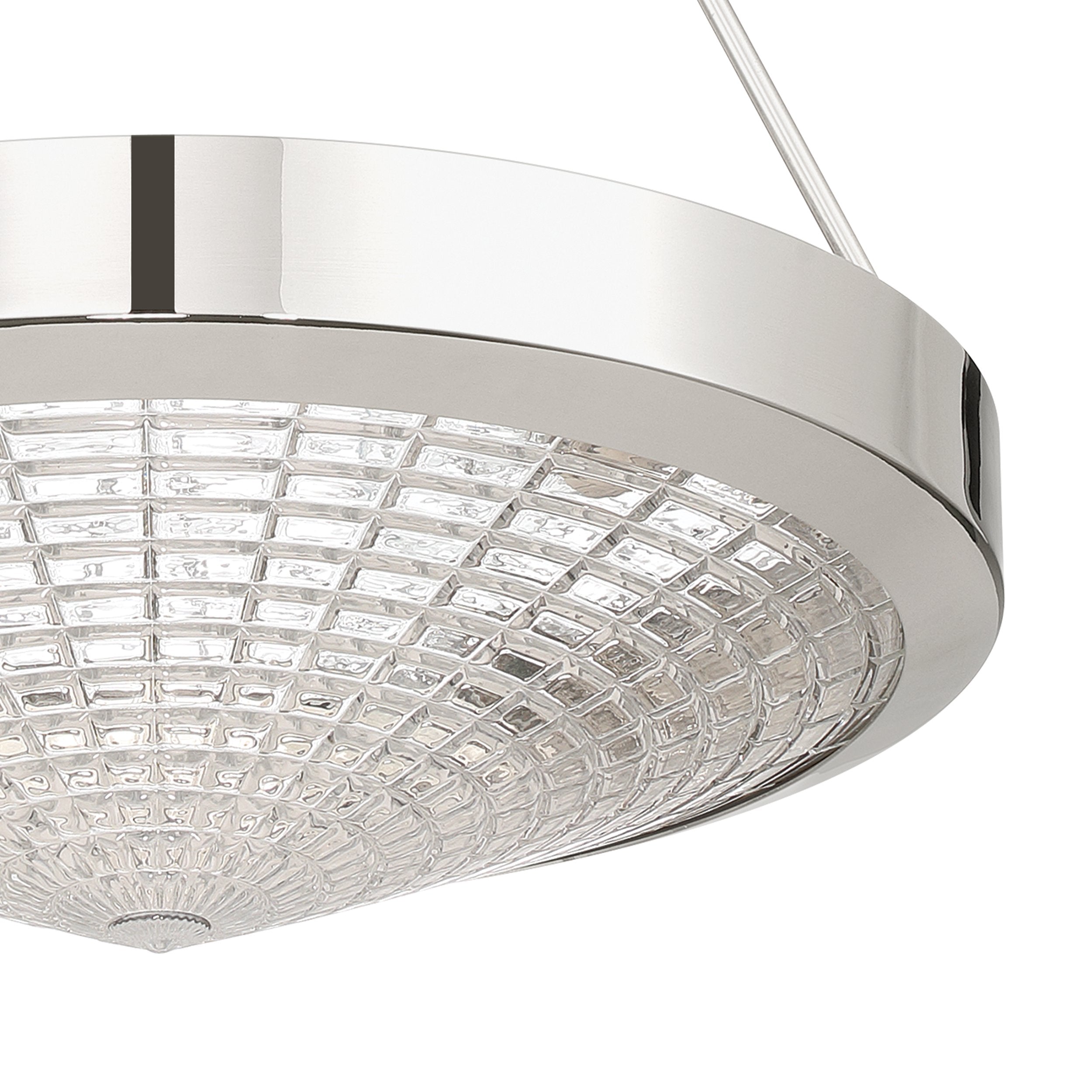 Agate 20-inch 4-light Polished Nickel Pendant Light with Clear Holophane Glass Shade