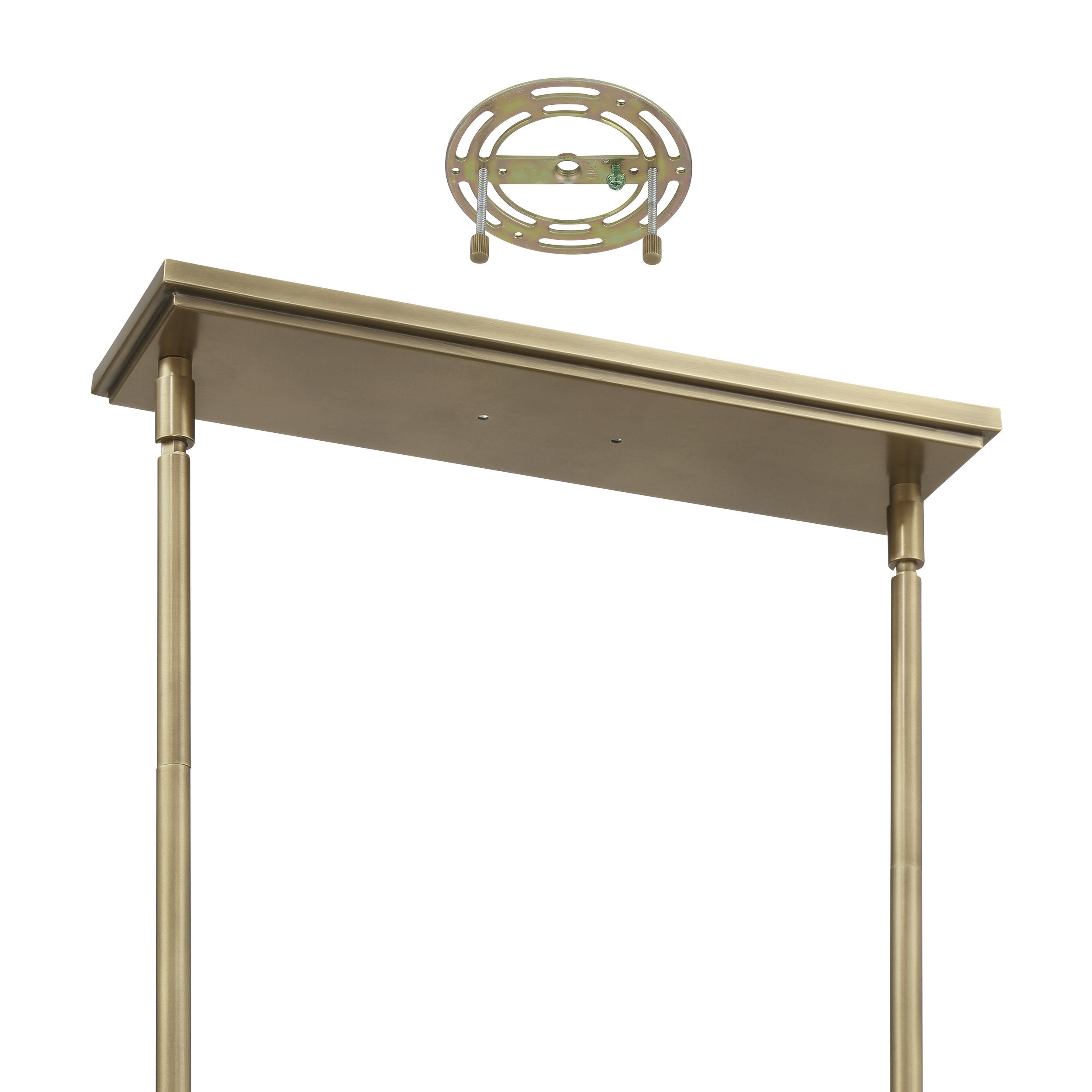 Mcgill 52-inch 8-light Natural Brass Linear Chandelier with Matte Black and Gold Metal Shades