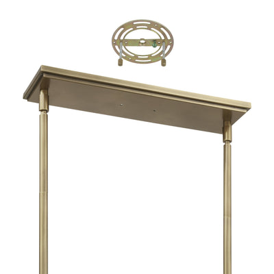Mcgill 52-inch 8-light Natural Brass Linear Chandelier with Matte Black and Gold Metal Shades