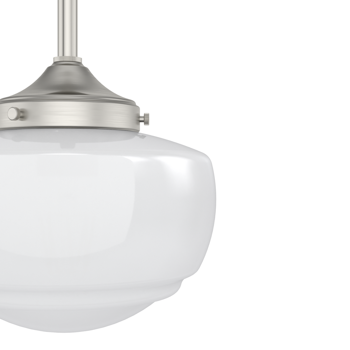 Saddle Creek 7.5-inch 1-light Brushed Nickel Schoolhouse Pendant with Cased White Glass