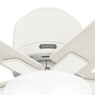 44 inch Fitzgerald Matte White Low Profile Ceiling Fan with LED Light Kit and Pull Chain