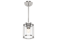 Astwood 6-inch 1-light Polished Nickel Pendant with Clear Glass