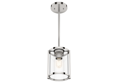Astwood 6-inch 1-light Polished Nickel Pendant with Clear Glass
