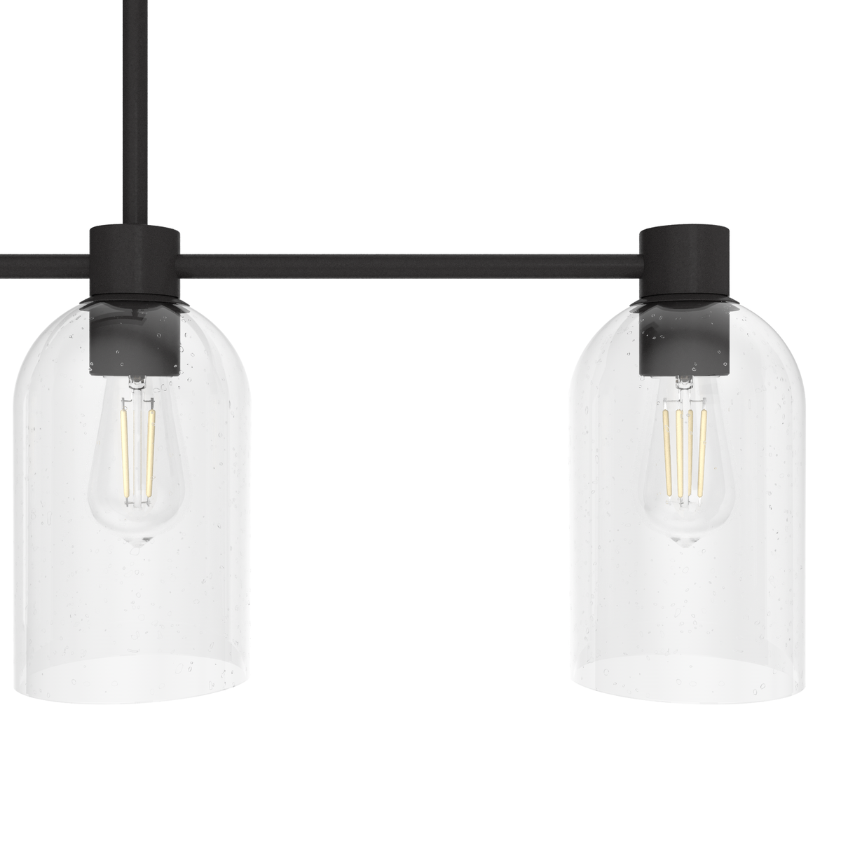 Lochemeade 37.5-inch 4-light Noble Bronze Linear Chandelier with Clear Seeded Glass
