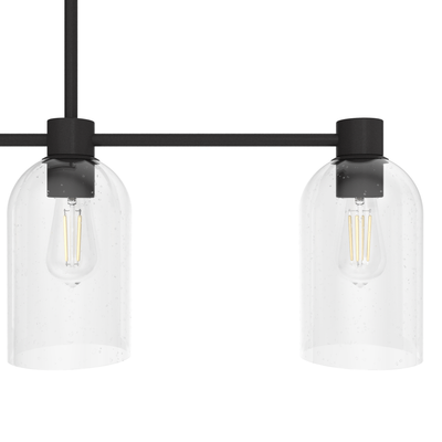 Lochemeade 37.5-inch 4-light Noble Bronze Linear Chandelier with Clear Seeded Glass