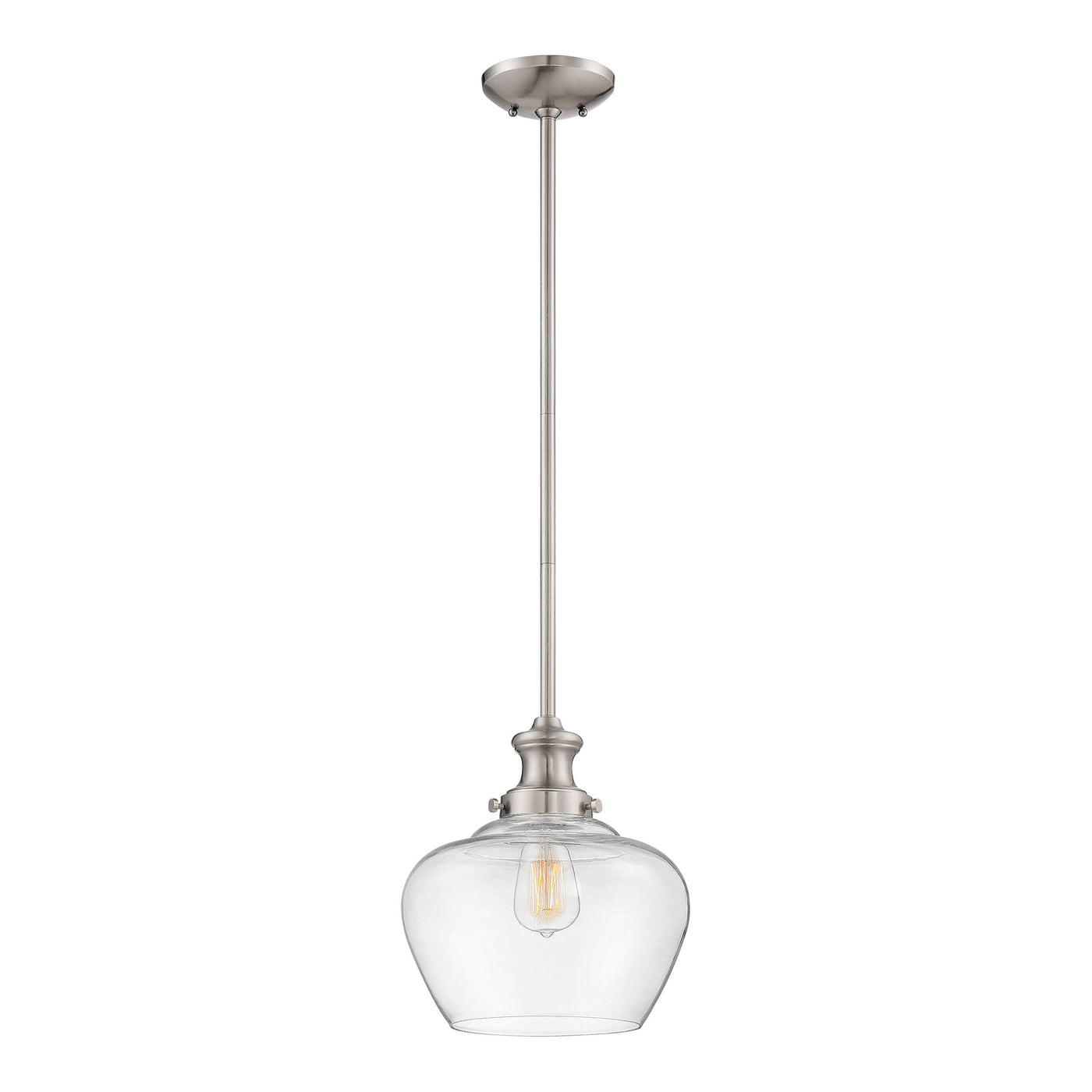 12.5''  Brushed Nickel 1 Light Pendant
