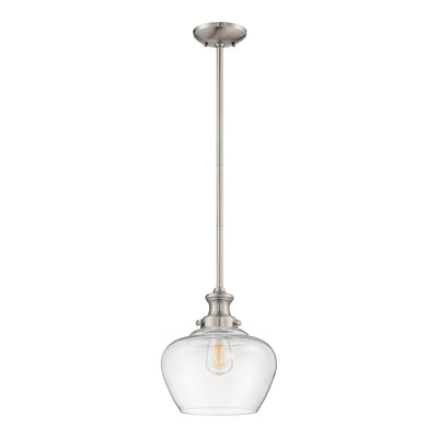 12.5''  Brushed Nickel 1 Light Pendant