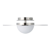 Solstice 16-inch Polished Nickel 5CCT LED Convertible Pendant with Opal Ribbed Glass Shade