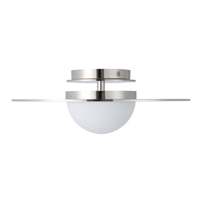 Solstice 16-inch Polished Nickel 5CCT LED Convertible Pendant with Opal Ribbed Glass Shade