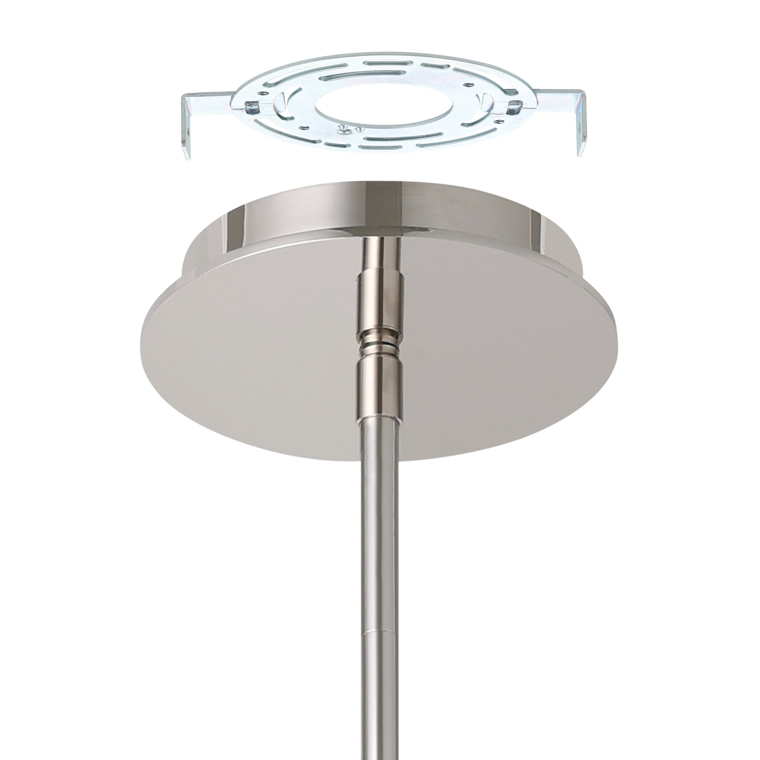Solstice 16-inch Polished Nickel 5CCT LED Convertible Pendant with Opal Ribbed Glass Shade