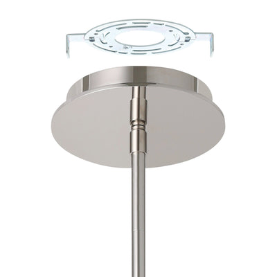 Solstice 16-inch Polished Nickel 5CCT LED Convertible Pendant with Opal Ribbed Glass Shade