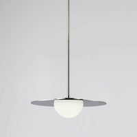 Solstice 16-inch Polished Nickel 5CCT LED Convertible Pendant with Opal Ribbed Glass Shade
