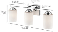 22'' Durham Chrome 3 Light Bath Vanity