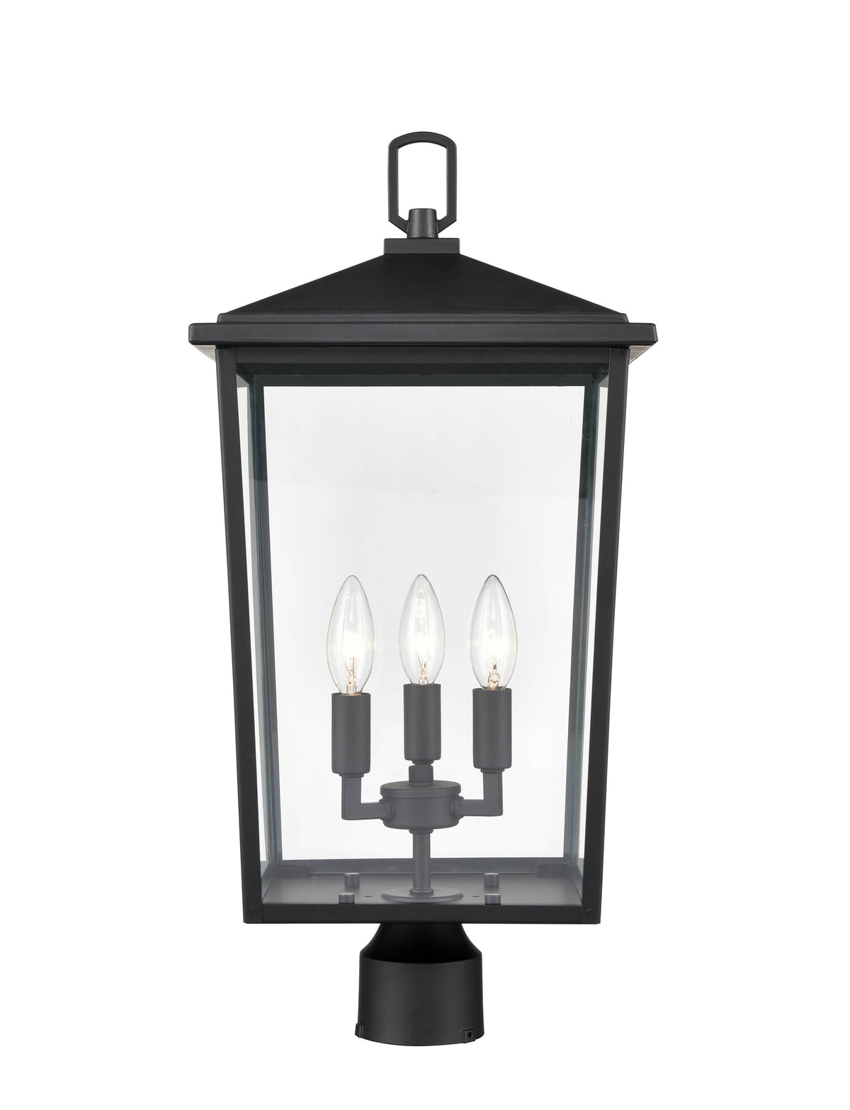 23'' Fetterton Powder Coated Black 3 Light Post Lantern