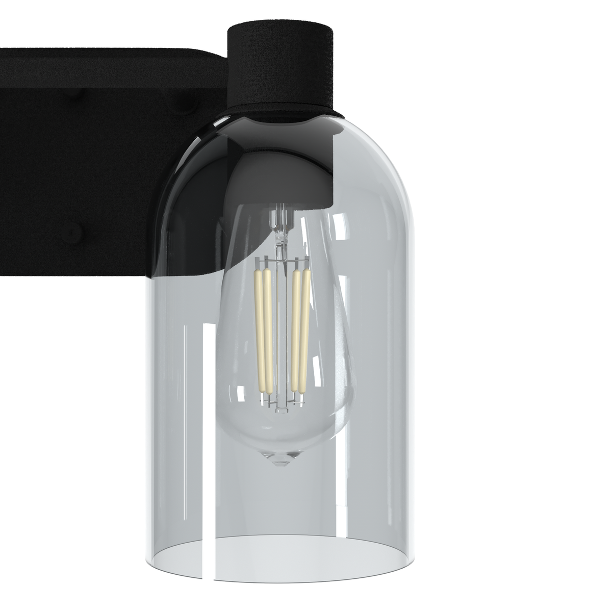 Lochemeade 12.5-inch 2-light Natural Black Iron Vanity Light with Smoked Glass