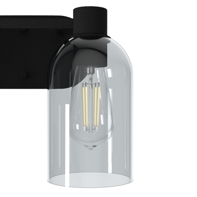 Lochemeade 12.5-inch 2-light Natural Black Iron Vanity Light with Smoked Glass