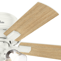 42 inch Crestfield Fresh White Low Profile Ceiling Fan with LED Light Kit and Pull Chain