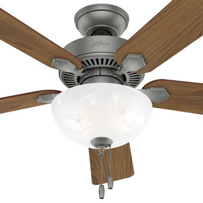 52 inch Swanson Matte Silver Ceiling Fan with LED Light Kit and Pull Chain