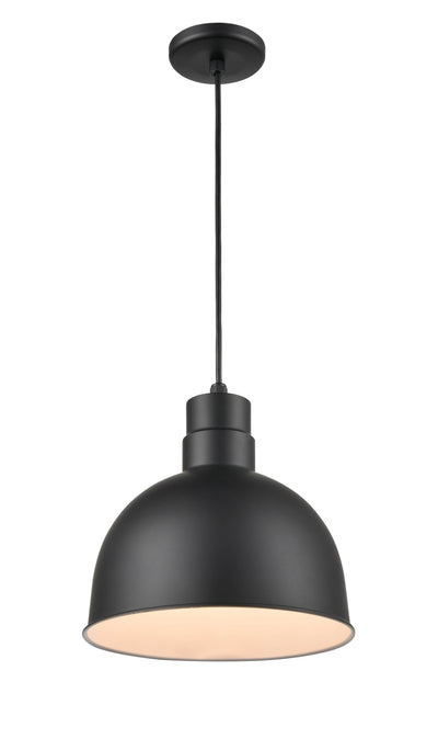 12-inch R Series Satin Black 1-Light Pendant Light