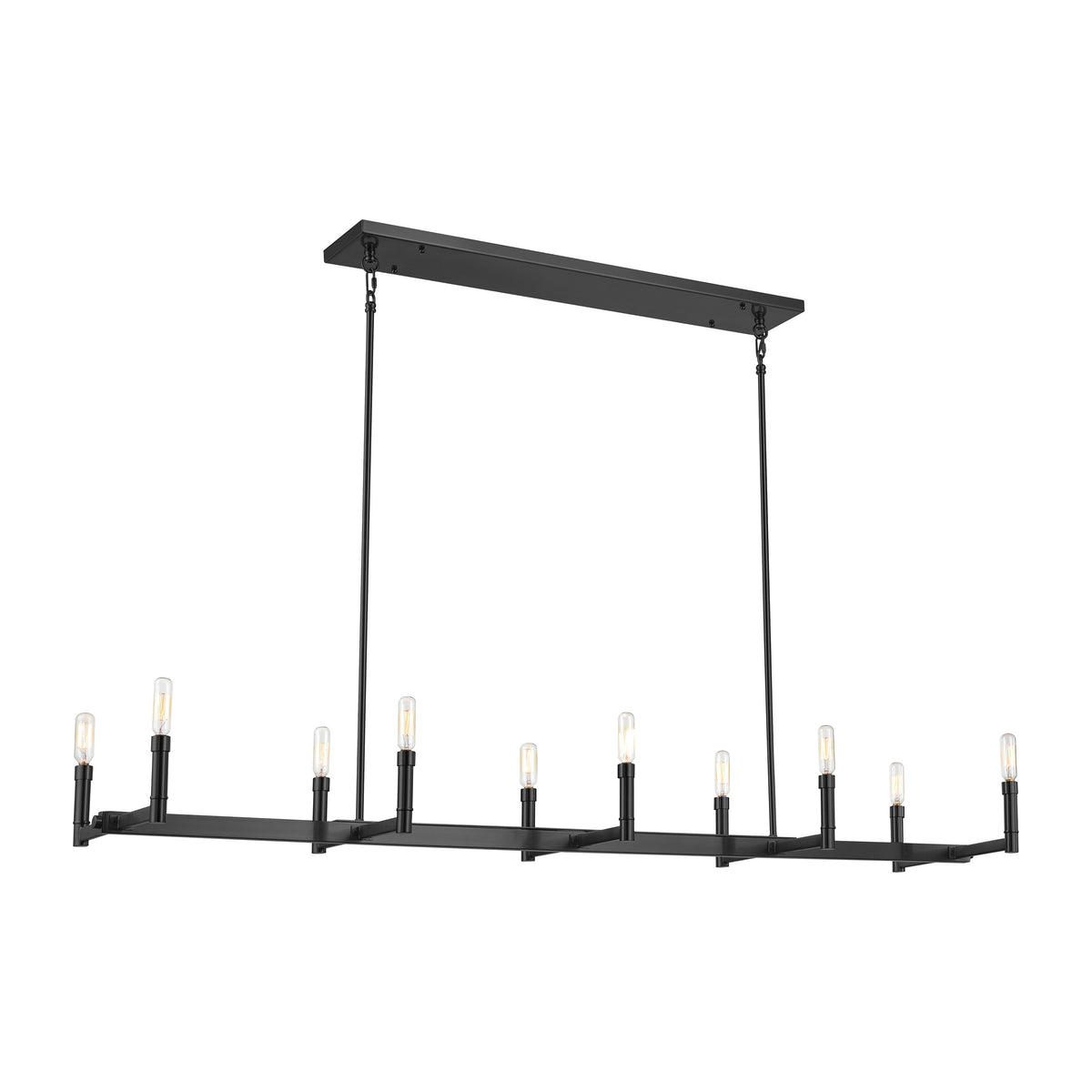 4.25'' Daxley Matte Black 10 Light Linear Chandelier