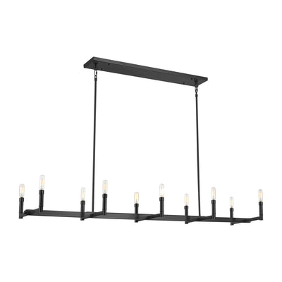4.25'' Daxley Matte Black 10 Light Linear Chandelier