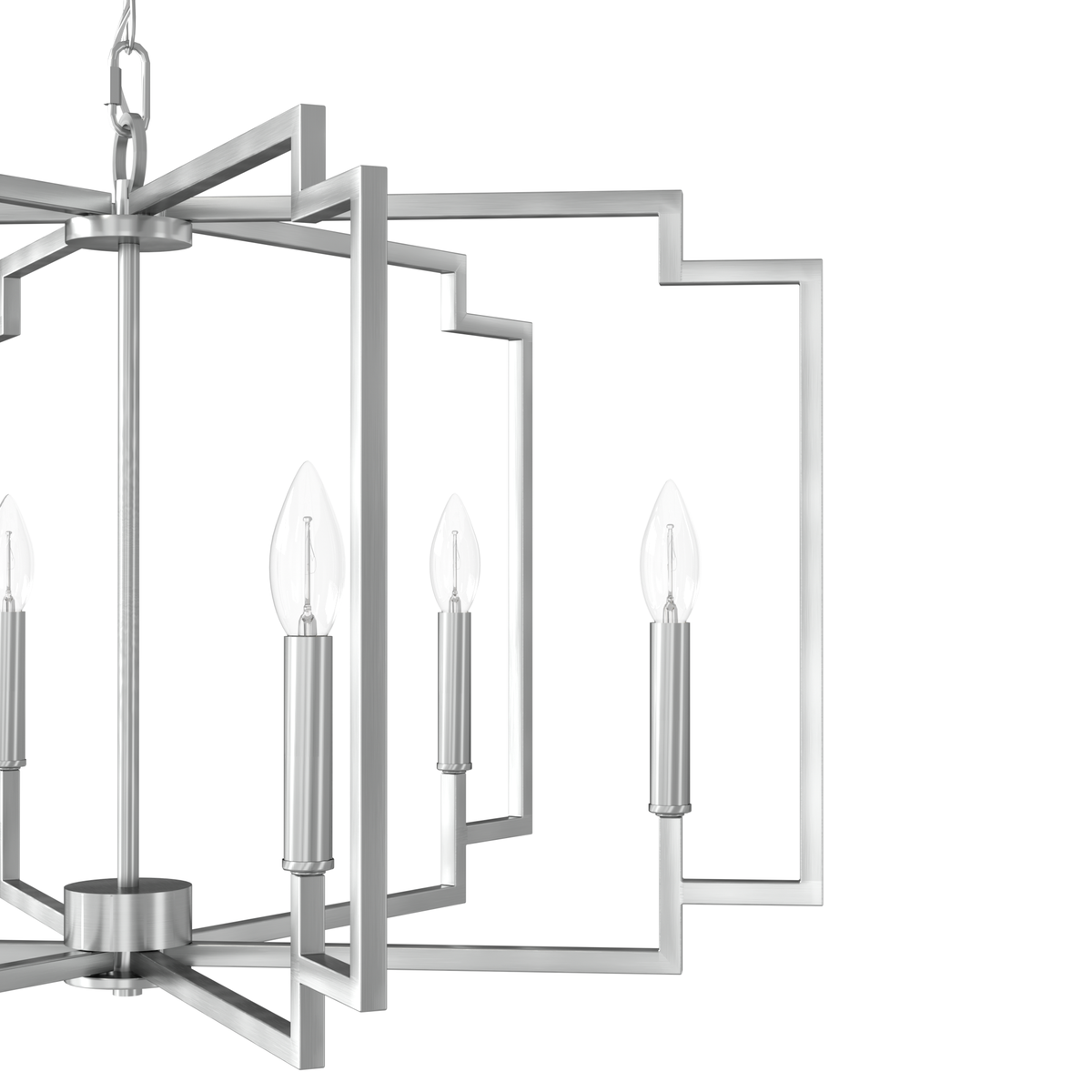 Zoanne 30-inch 6-light Brushed Nickel Lantern Chandelier