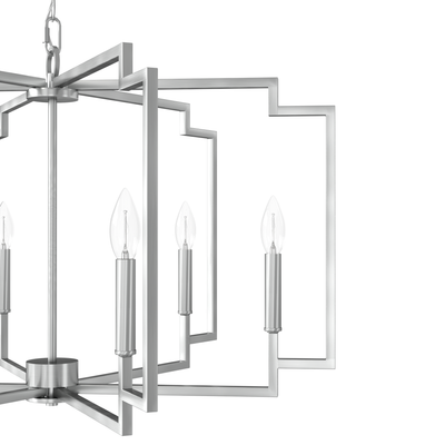 Zoanne 30-inch 6-light Brushed Nickel Lantern Chandelier