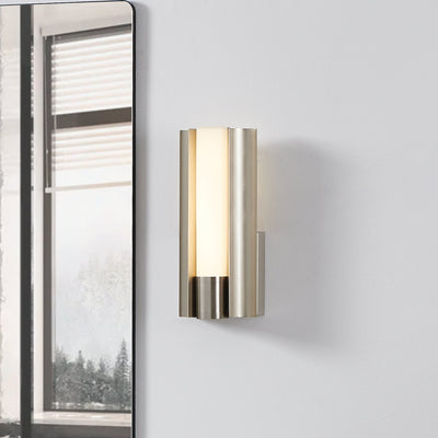 Colton 12-inch 1-light Brushed Nickel 5CCT LED Vanity Light with Etched Opal Glass Shade
