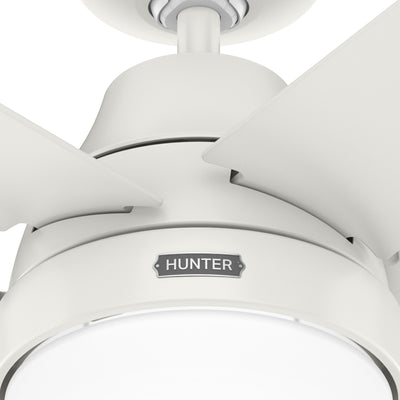 52 inch Aerodyne Wi-Fi Fresh White Ceiling Fan with LED Light Kit and Handheld Remote