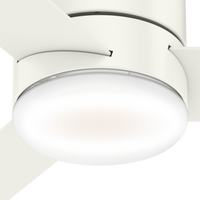 44 inch Minimus Fresh White Low Profile Ceiling Fan with LED Light Kit and Handheld Remote