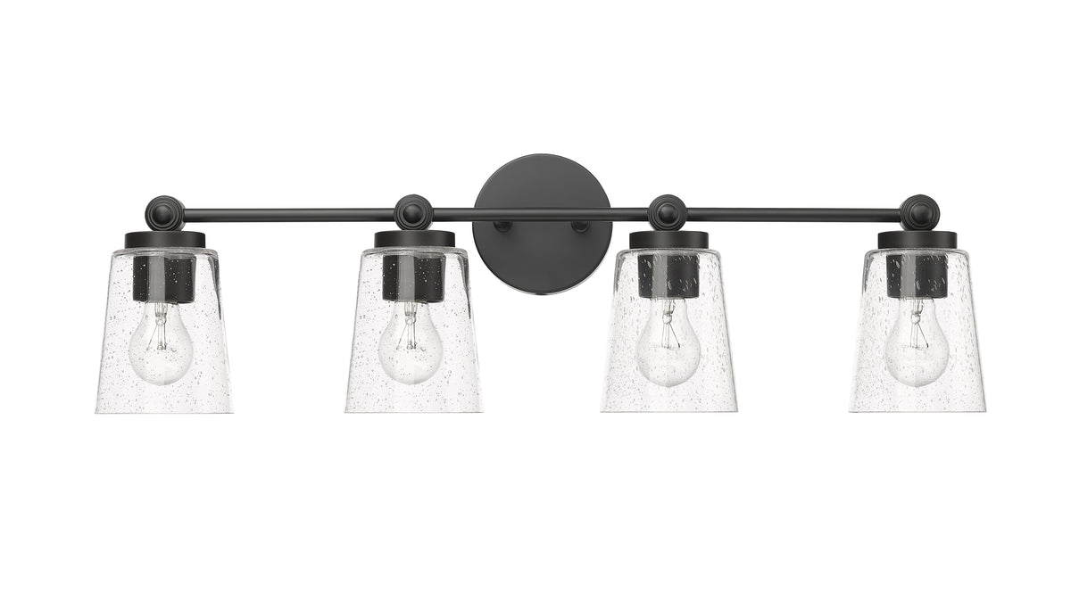 30.5'' Lauryn Matte Black 4 Light Bath Vanity