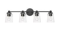 30.5'' Lauryn Matte Black 4 Light Bath Vanity