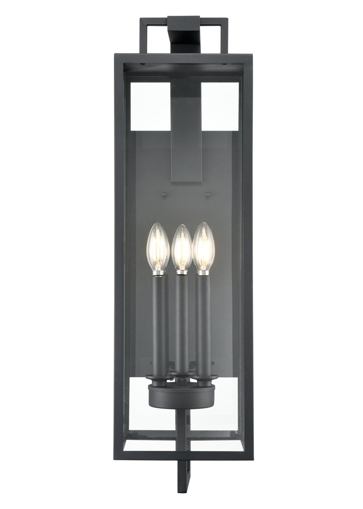 8'' Lamont Textured Black 3 Light Wall Sconce
