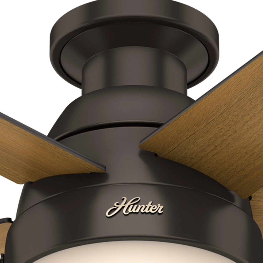46 inch Anslee Premier Bronze Low Profile Ceiling Fan with LED Light Kit and Pull Chain