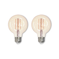 G25 5W Dimmable Antique Filament LED Light Bulb with E26 Base, 2200K, 450 Lumens, 2-Pack