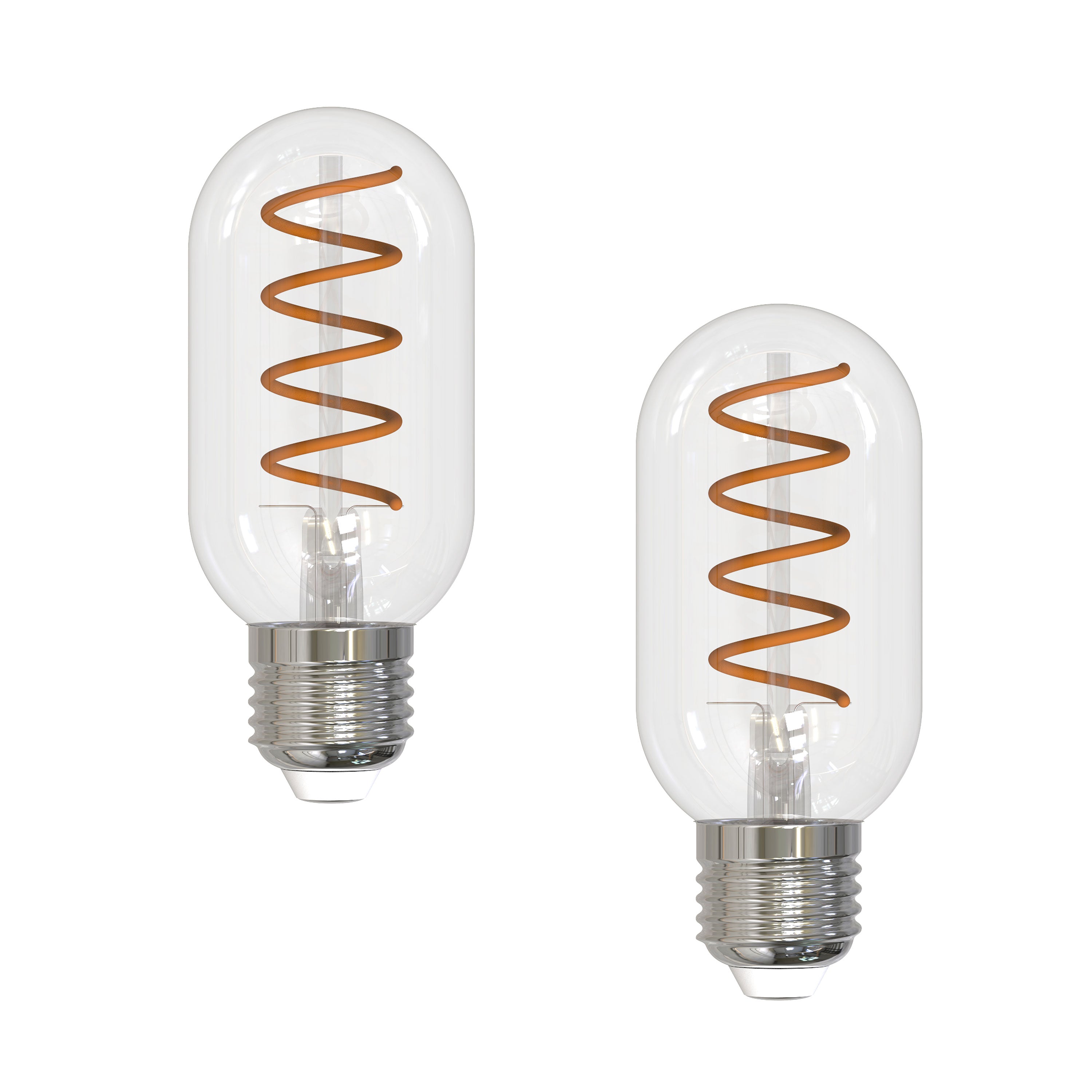 T14 4.5W Dimmable Antique Filament LED Light Bulb with E26 Base, 2100K, 350 Lumens, 2-Pack