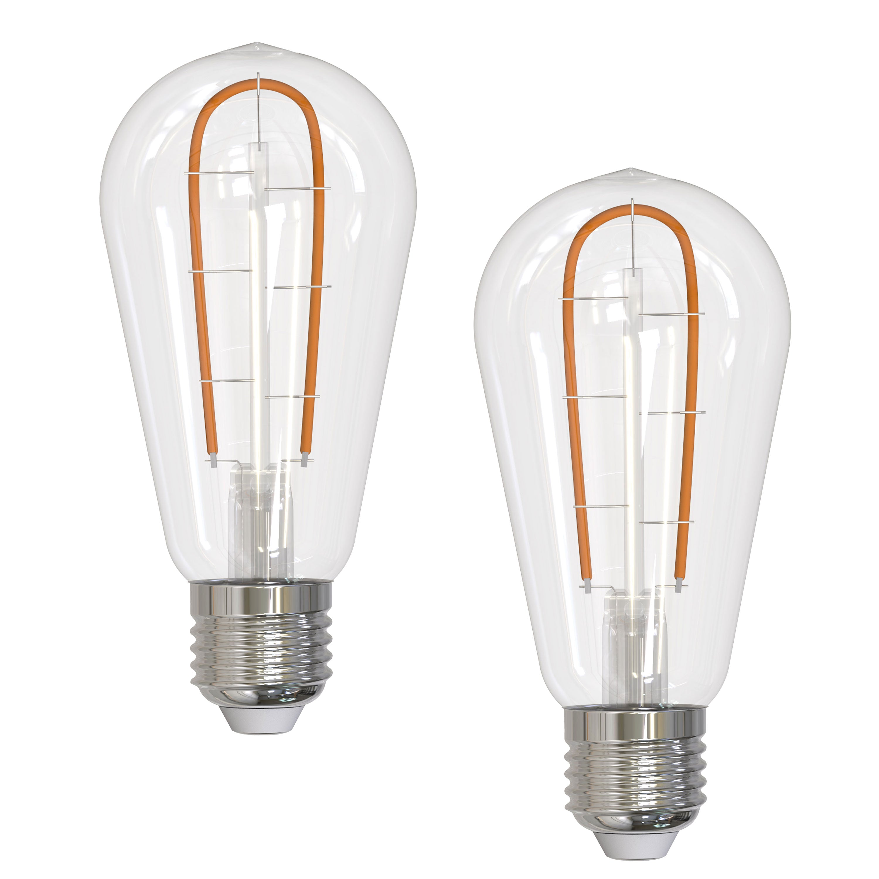 ST18 3W Dimmable Filament LED Light Bulb with E26 Base, 2100K, 230 Lumens, 2-Pack