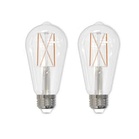 ST18 8.5W Dimmable Clear Filament LED Light Bulb with E26 Base, 2700K, 850 Lumens, 2-Pack