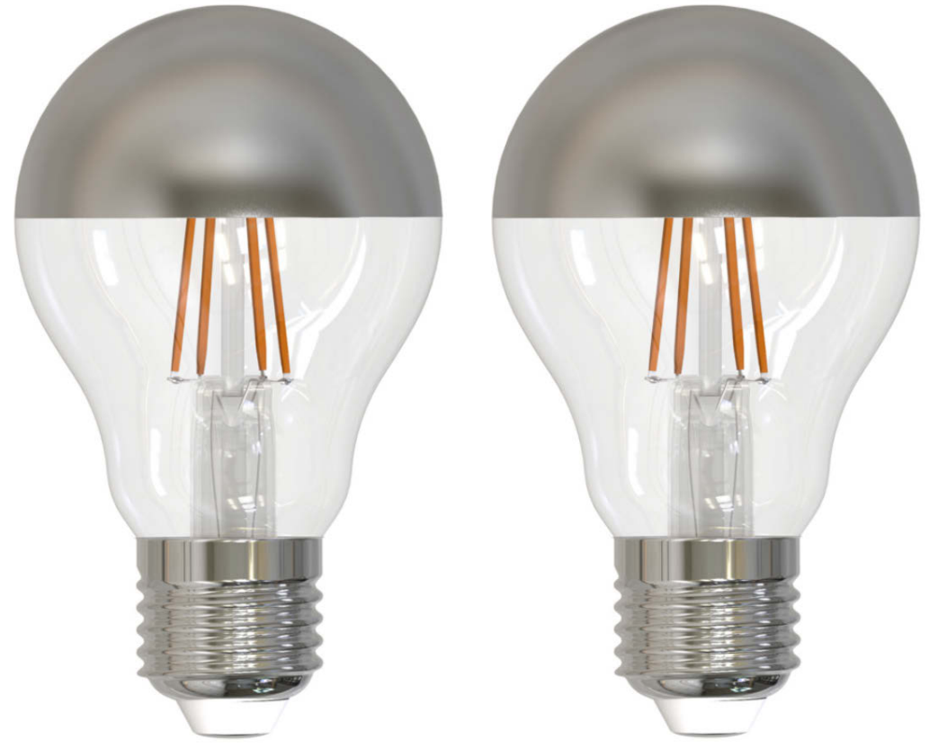 Half Series A19 4.5W Dimmable White Filament LED Light Bulb with E26 Base, 2700K, 360 Lumens, 2-Pack