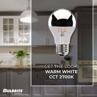 Half Series A19 4.5W Dimmable White Filament LED Light Bulb with E26 Base, 2700K, 360 Lumens, 2-Pack