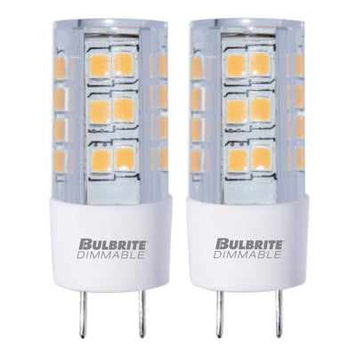 T6 4.5W Dimmable Clear LED Light Bulb with GY8 Base, 3000K, 400 Lumens, 3-Pack